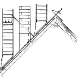 Aluminum roof chimney scaffolding type DK 5 on two sides without a ladder