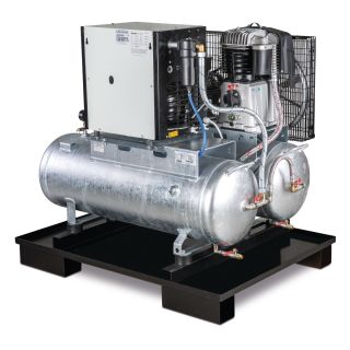 Aircraft AIRPROFI DUO Stationary piston compressor with 2x 100 liter pressure air containers and refrigeration dryers 703 / 2x100 / 10 K