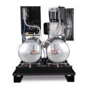 Aircraft AIRPROFI DUO Stationary piston compressor with 2x 100 liter pressure air containers and refrigeration dryers 703 / 2x100 / 10 K