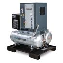 Aircraft A-DUO-MICRO SE screw compressor with ribs band belt drive with integrated refrigeration dryer to 2 x 100 l volume 4.0 to 08 2x100 K