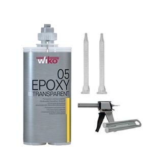 WIKO 2-K Epoxy Transparentkleber 5, 50 ml Doppelkartusche EPOM.K50 SET